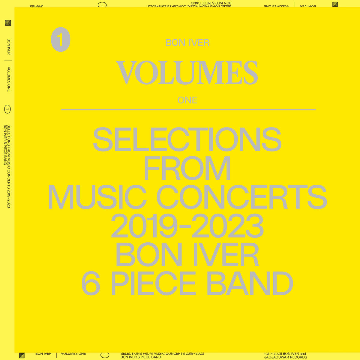BON IVER - VOLUMES: ONE - Selections From Music Concerts 2019-2023 (Vinyle)